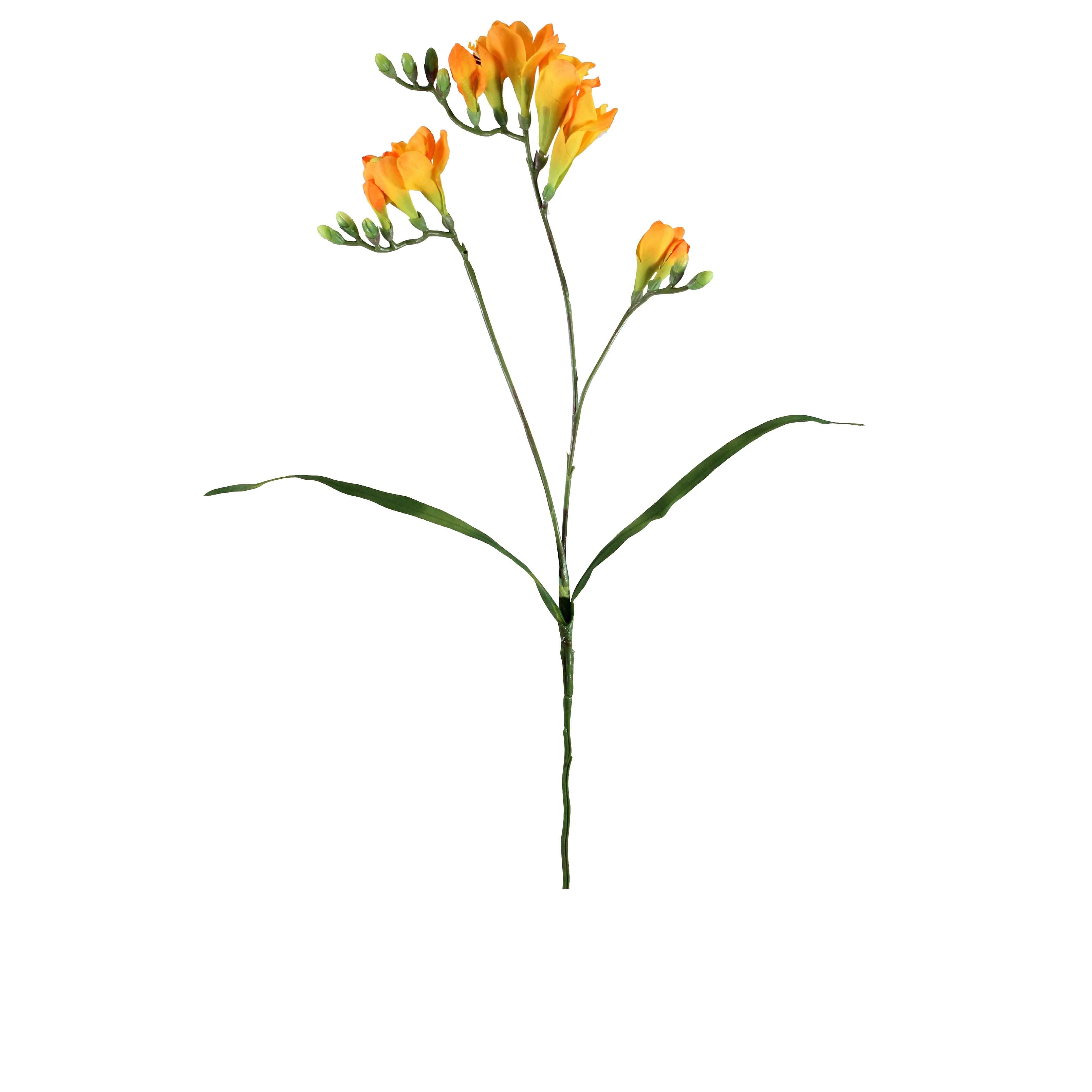 Orange Freesia Spray artifical flower stem