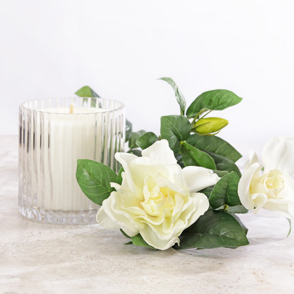 White artificial Gardenia single stem