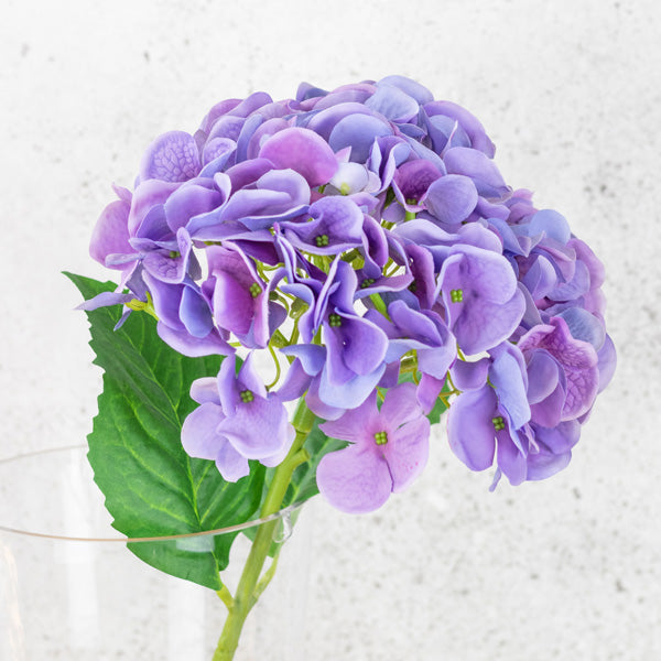 Purple Hydrangea artificial flower stem
