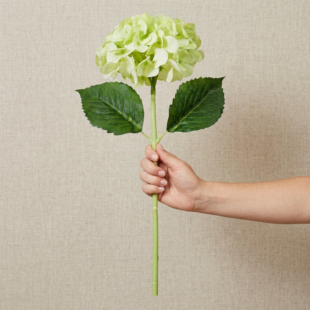 Hydrangea Spray - Green | Artificial Green Hydrangea Flower | Real-Touch Silk Hydrangeas
