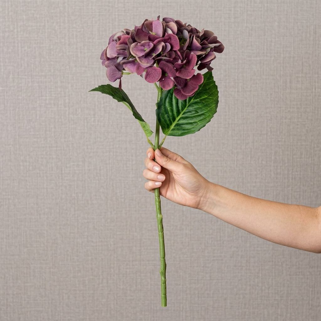 Hydrangea Spray - Mauve | Artificial Mauve Hydrangea | Real-Touch Silk Hydrangeas