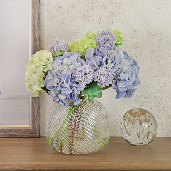 43cm Faux Mixed Hydrangea Arrangement Silk By Design   LB343   W   40cm X H   43cm   V2 