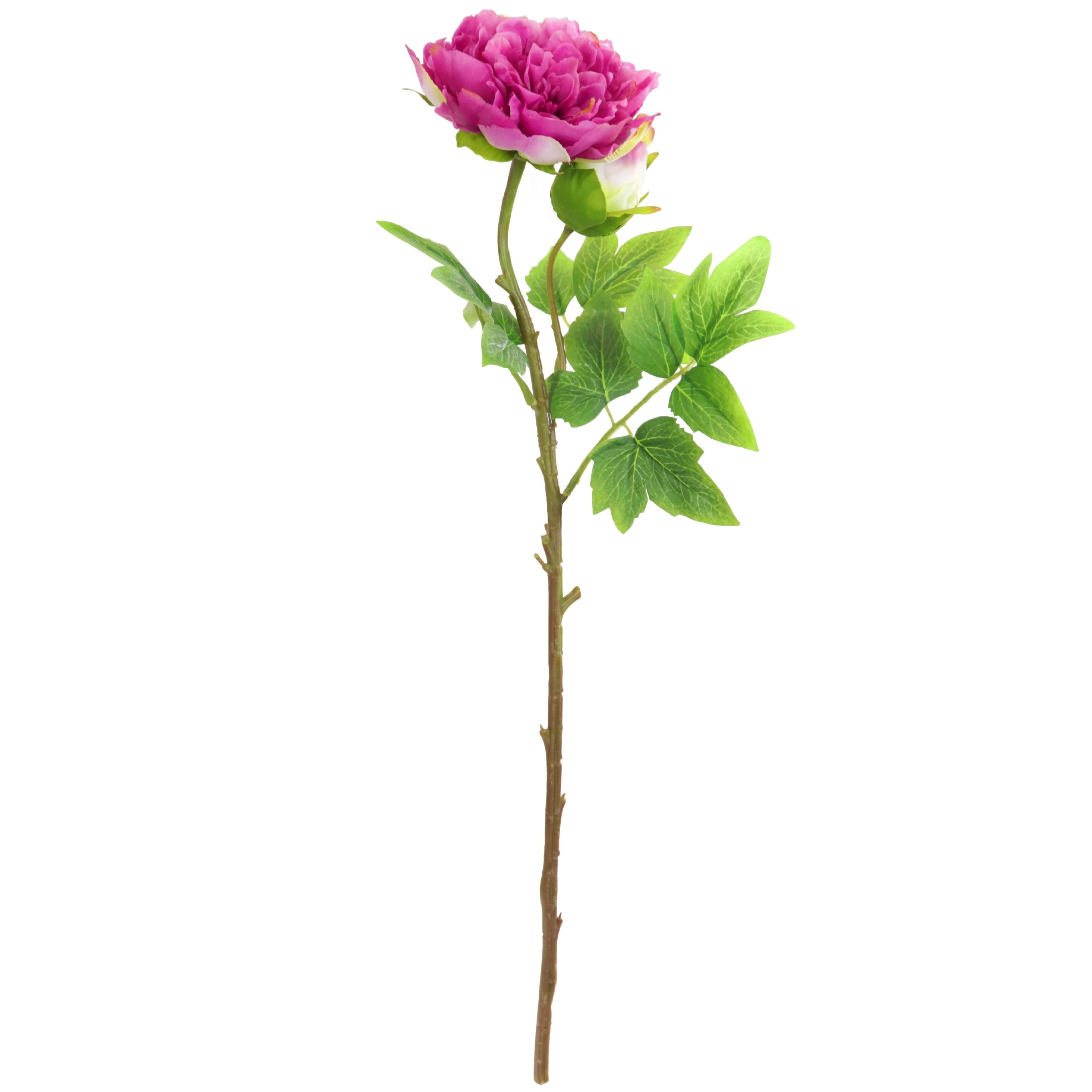 purple artificial Peony flower single stem
