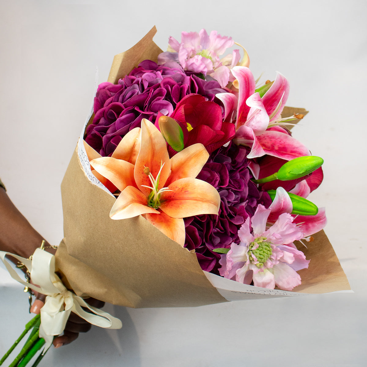 Tangerine Skies Silk Flower Bouquet
