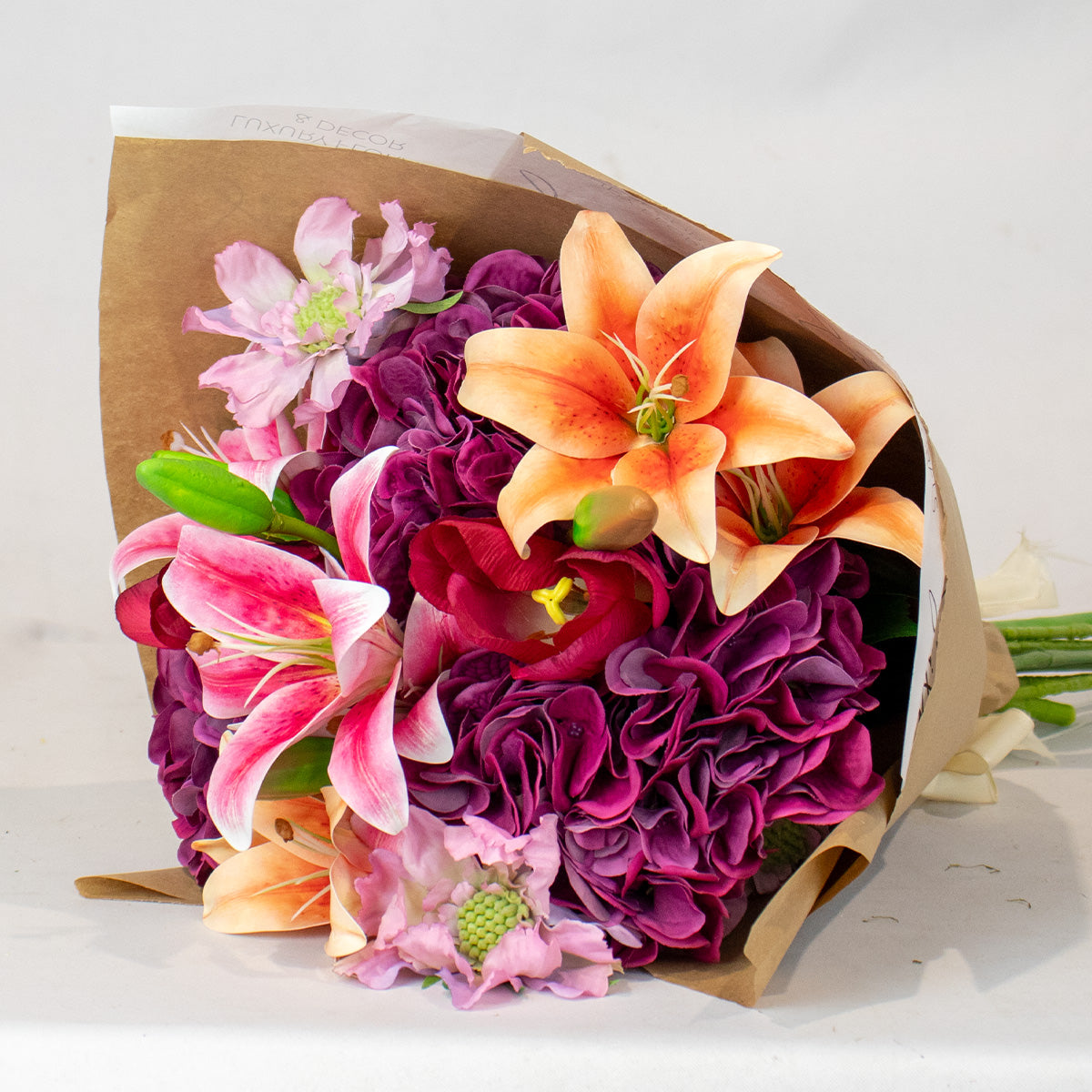 Tangerine Skies Silk Flower Bouquet
