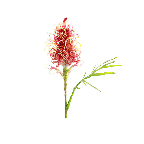 Burgundy artificial Grevillea single stem