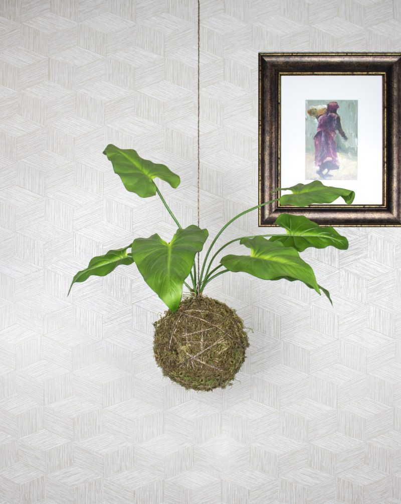 fake hanging taro greenery