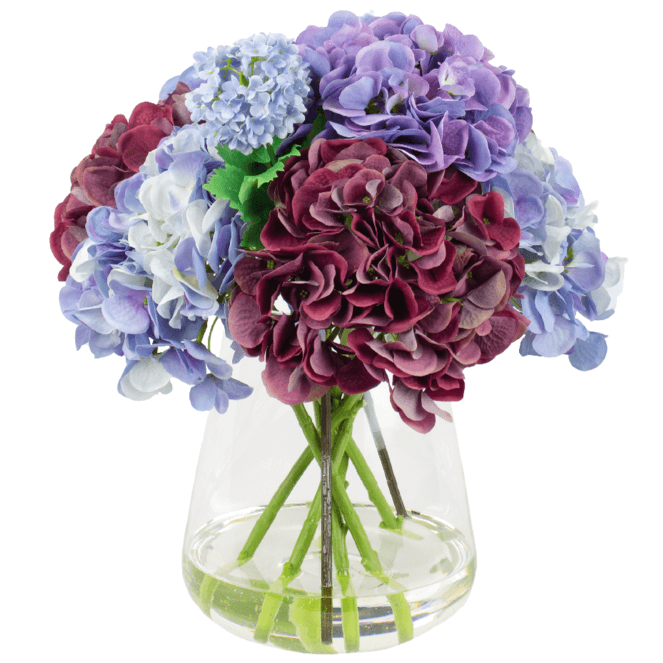 artificial mixed hydrangea flower arrangement