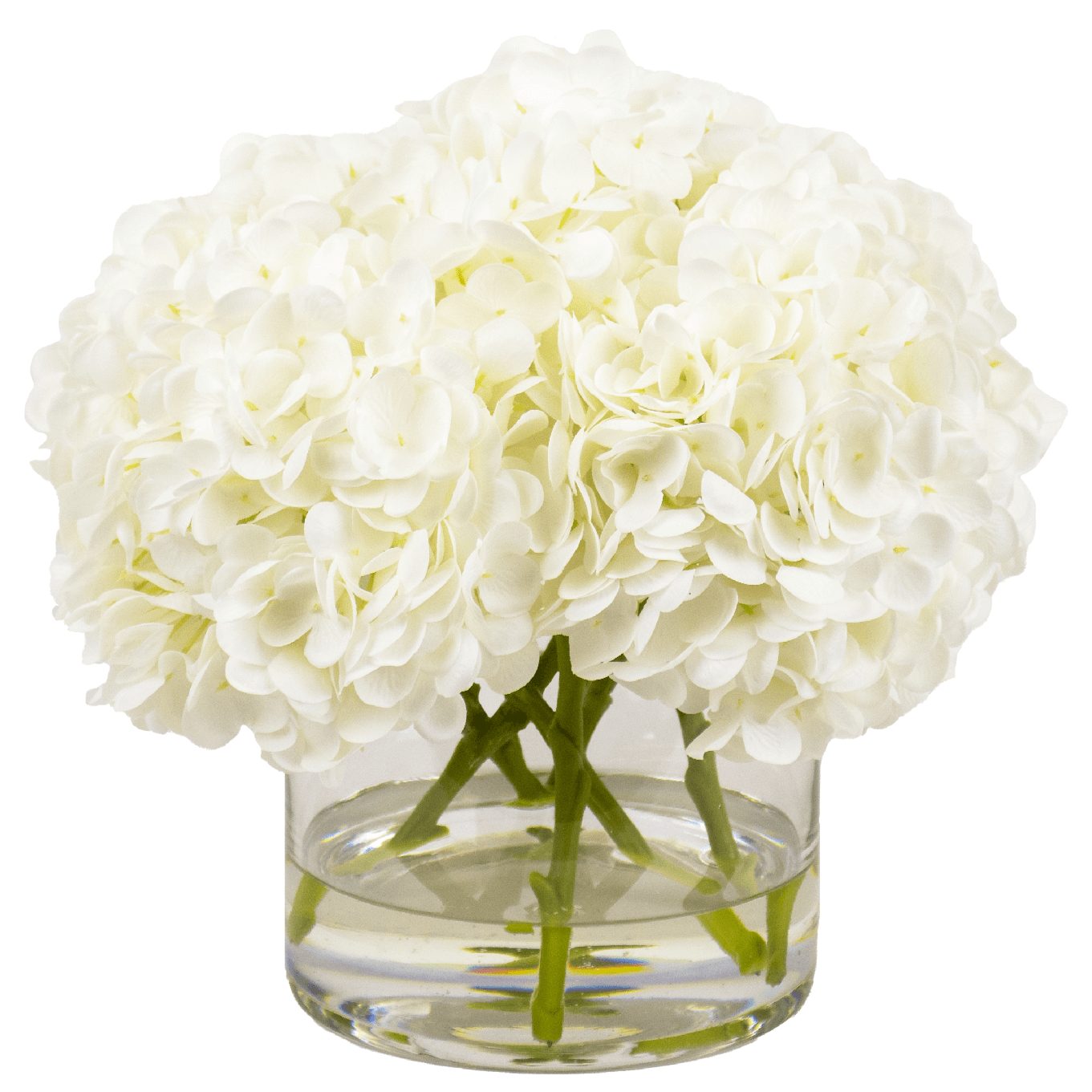 artificial white hydrangea arrangement