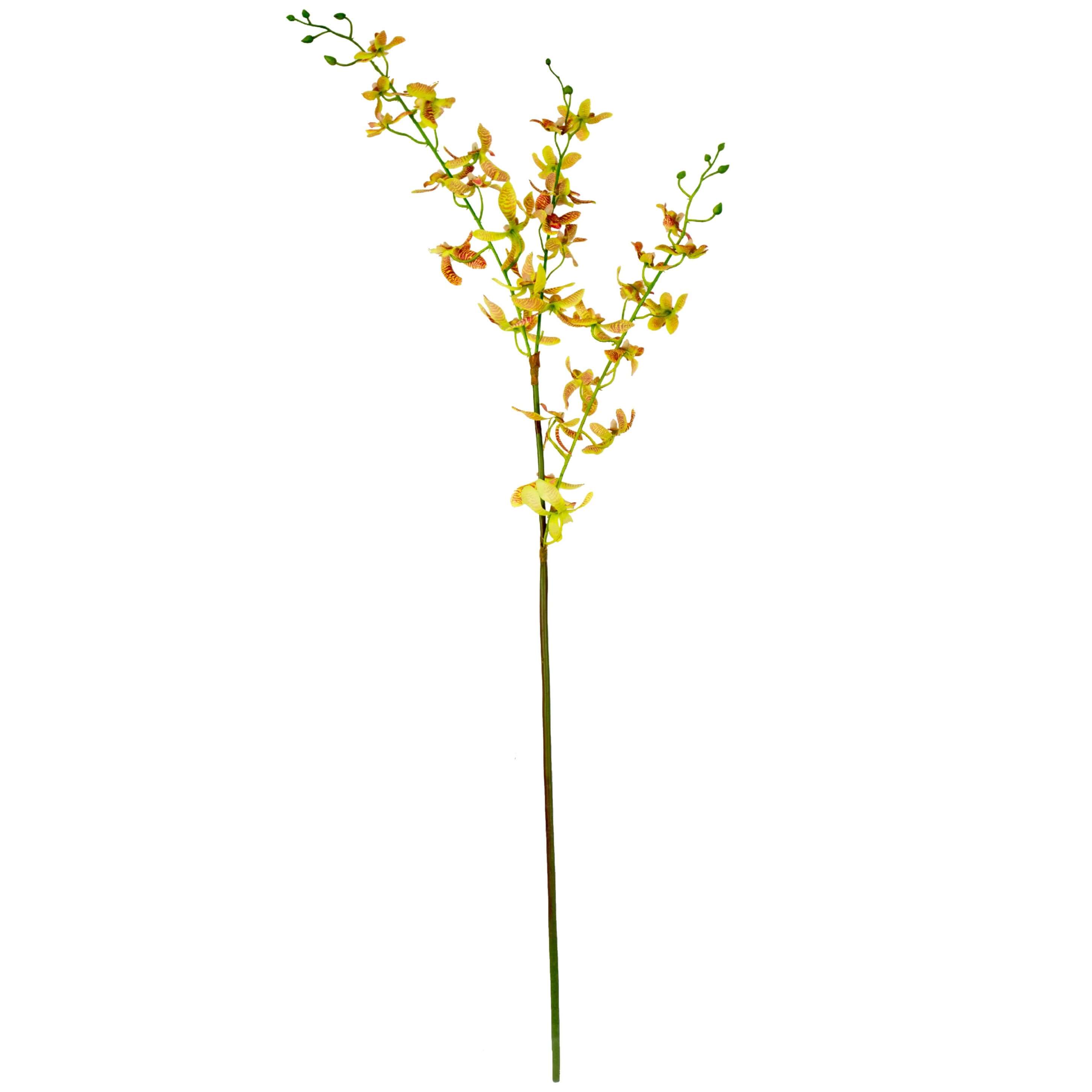 Fake Orchid Spray in Yellow Stem