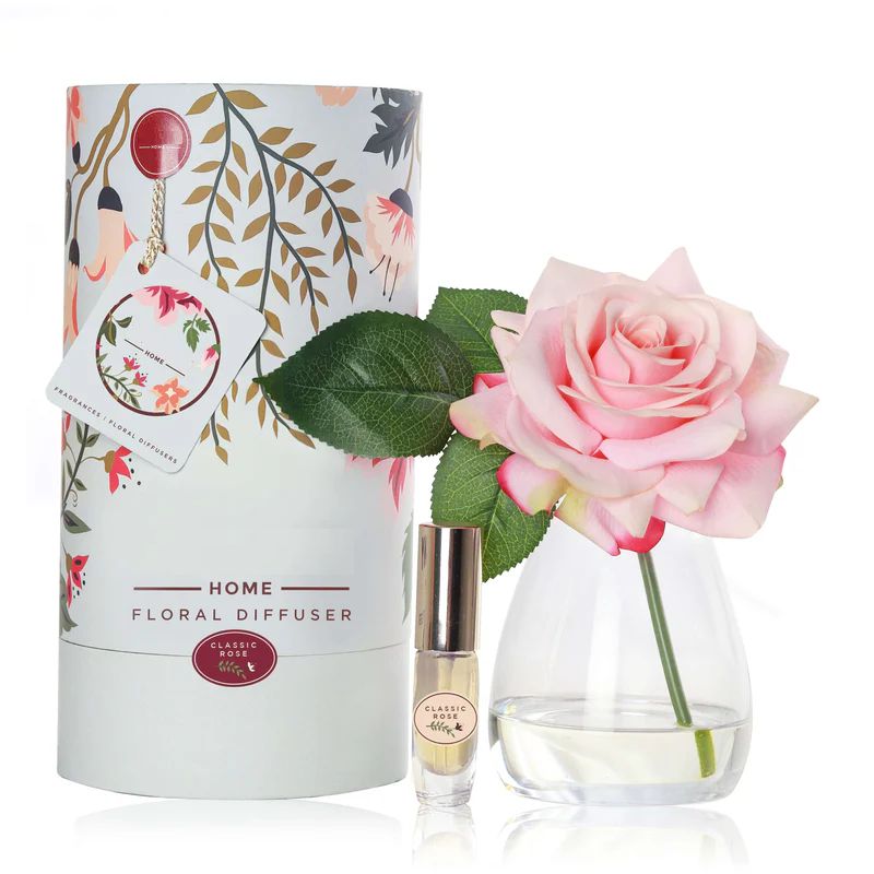 Scented Flower Diffuser - Silk Pink Rose & Fragrance Set