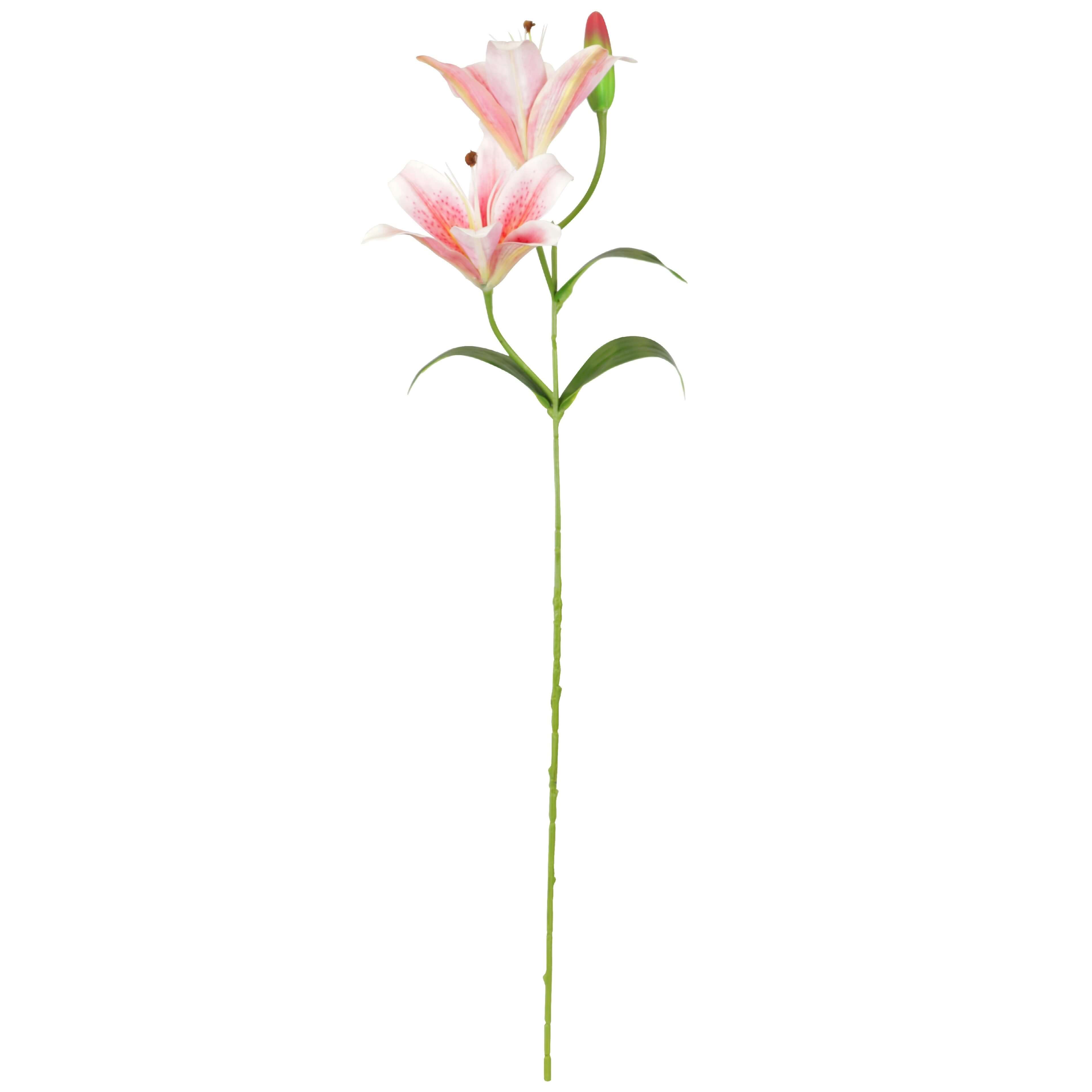 Pink artificial Tiger Lily single stem