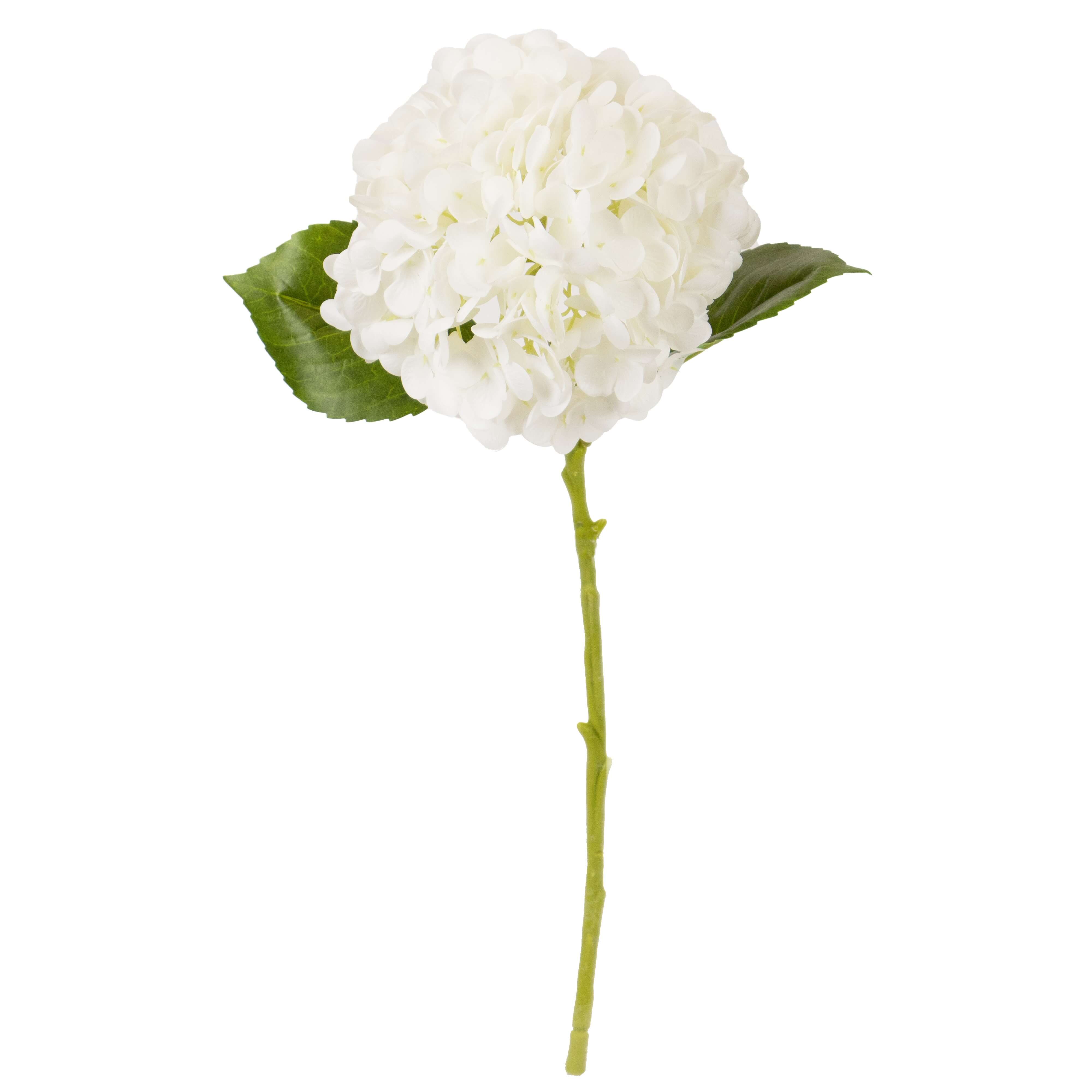 White artificial Hydrangea single stem flower