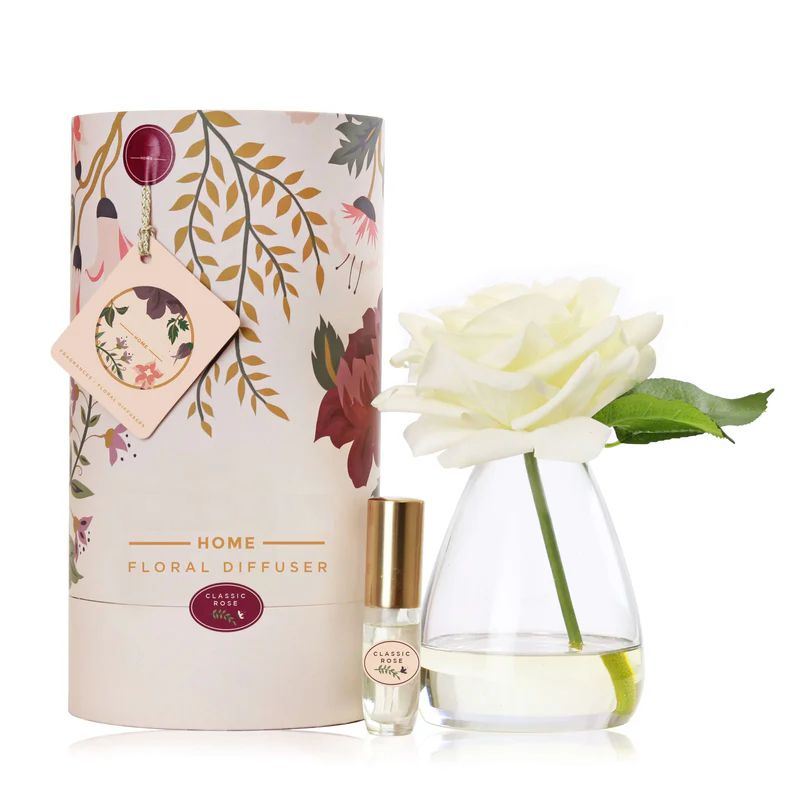 Scented Flower Diffuser - Silk Cream Rose & Fragrance Set