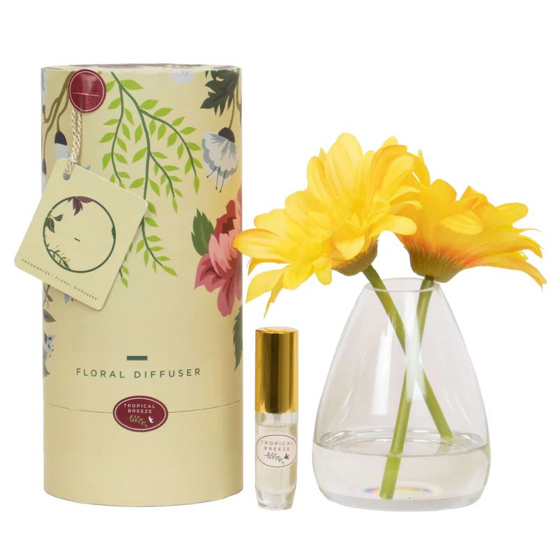 Artificial yellow daisy flower arrangement with perfume spray