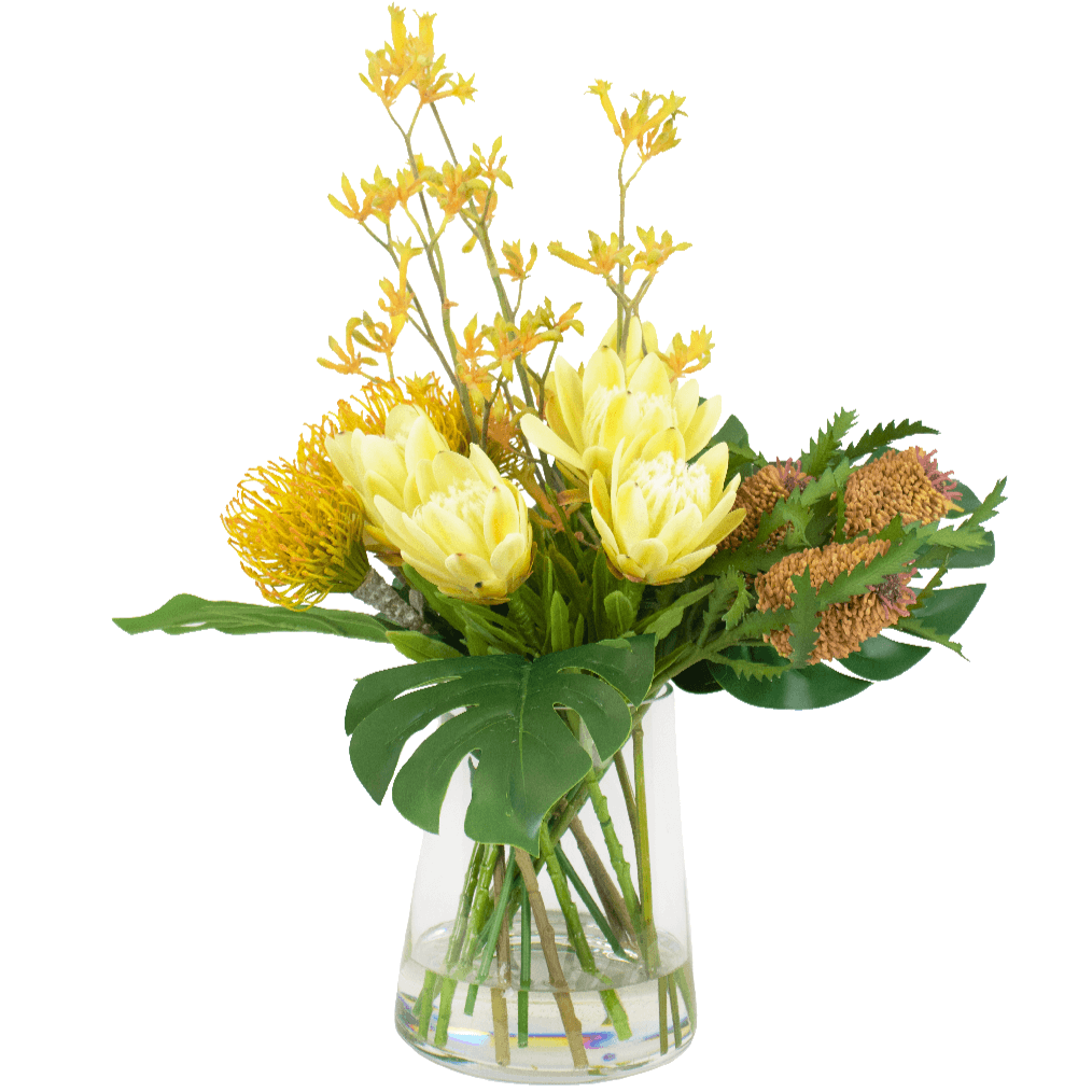 artificial flower arrangement using Australian natives