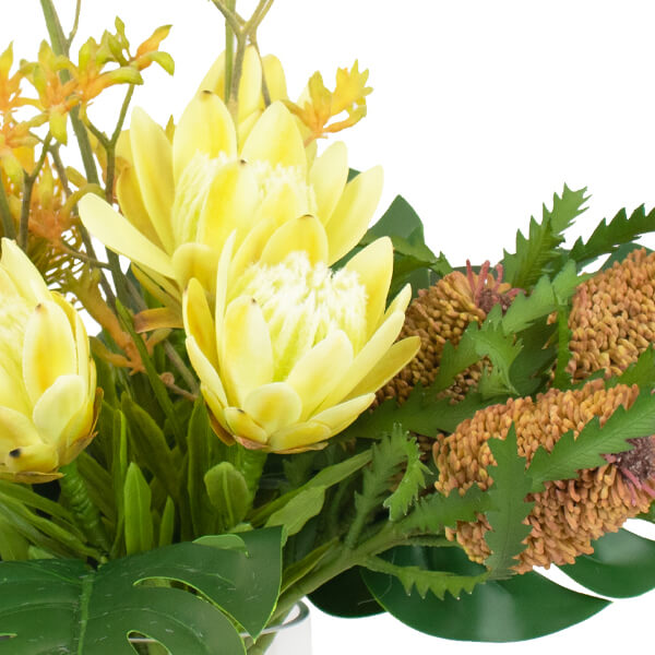 fake yellow protea flowers