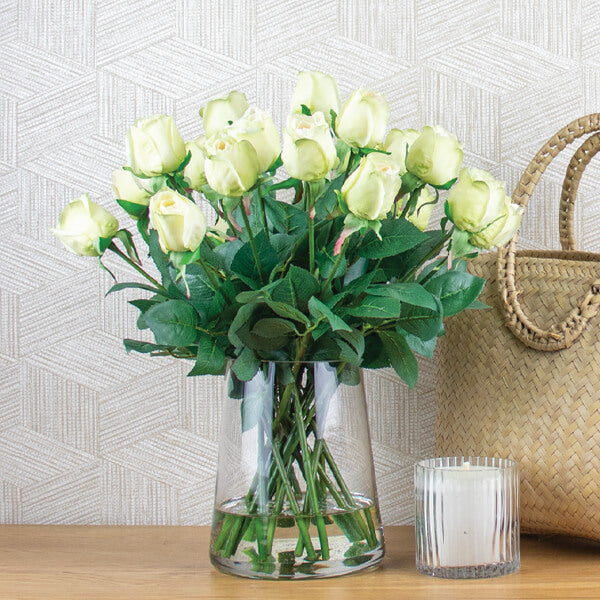 artificial flower arrangement using real-touch roses