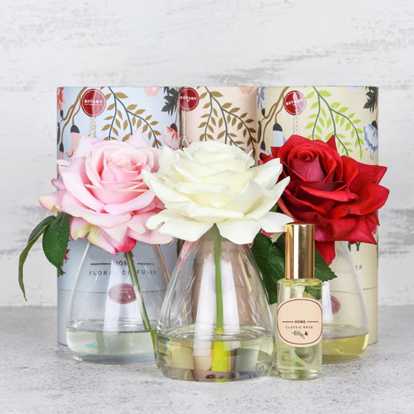 artificial rose flower diffuser set bundle using silk rose flowers