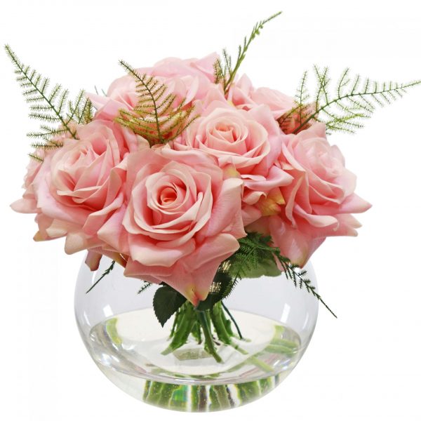 Faux pink rose bouquet for sale online