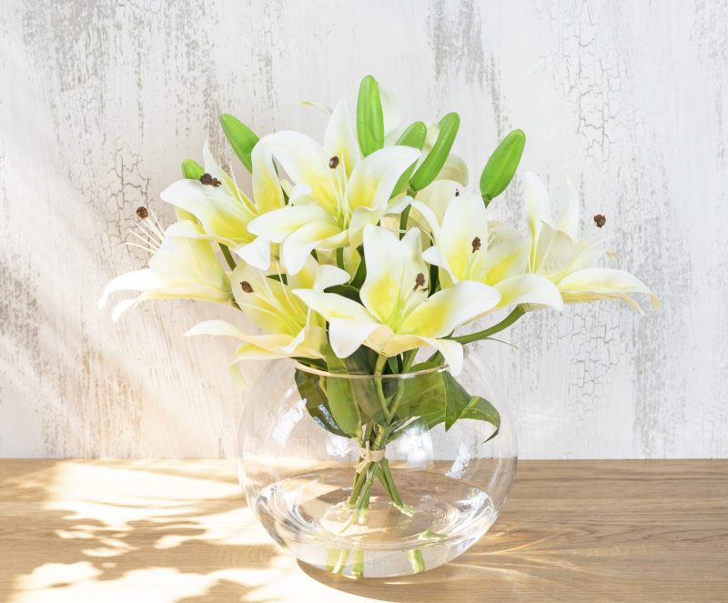 Fake white lily bouquet for sale online
