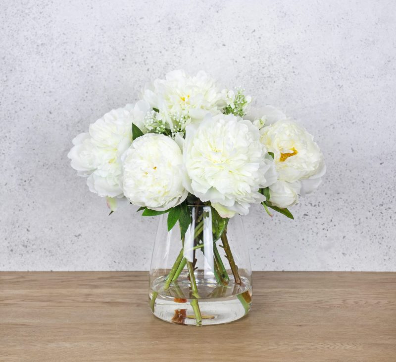 Artificial peony flowers white for sale online