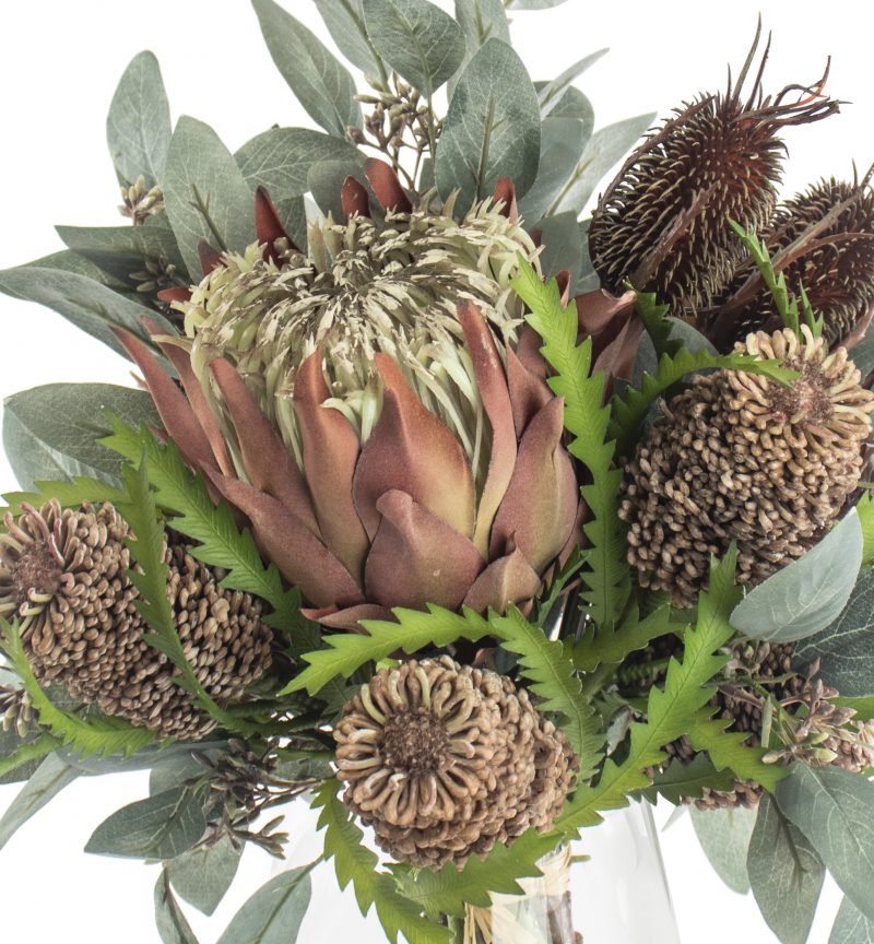 Artificial flower arrangement using Australian native fake flowers