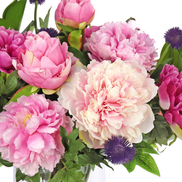 artificial pink peony flower arrangement