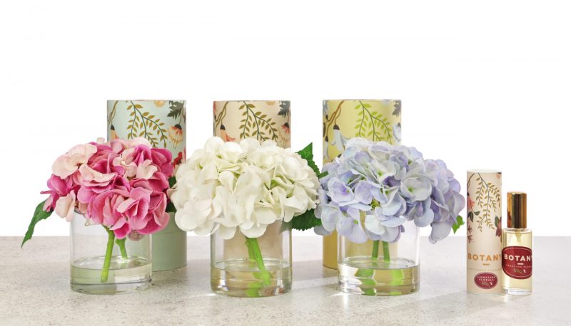 Fake hydrangea flowers and fragrances