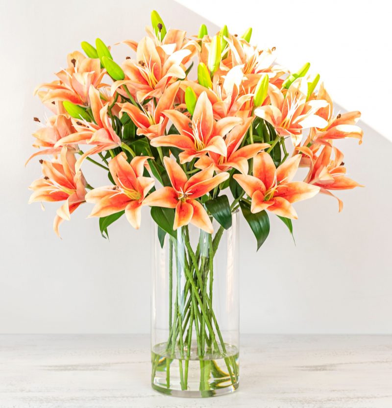 Artificial Orange Lily flower Arrangement