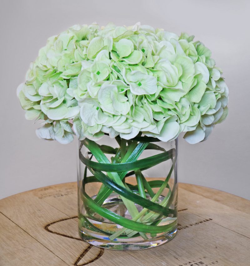 Fake green hydrangea and greenery bouquet for sale