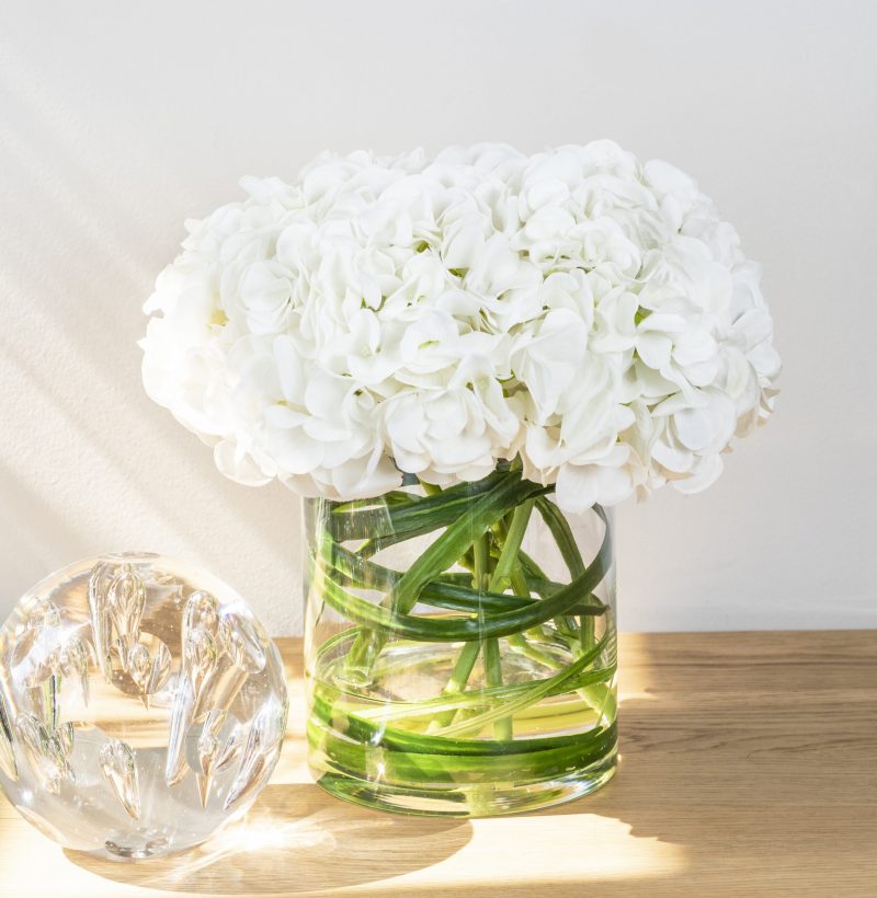 Artificial White hydrangea arrangement that is for sale online in Australia