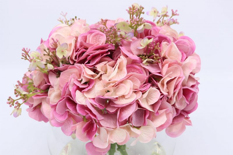 Fake dark pink Hydrangea Arrangement