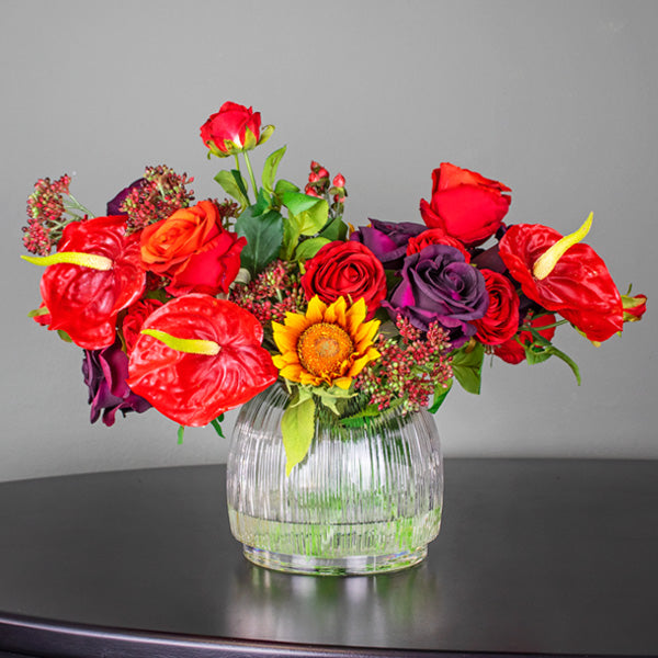 mixed artificial flower arrangement