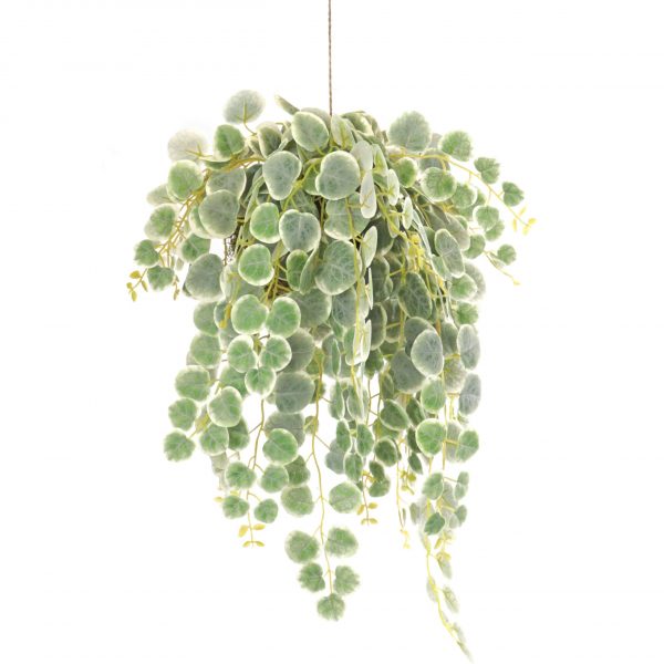Artificial hanging plant with fake saxifraga 