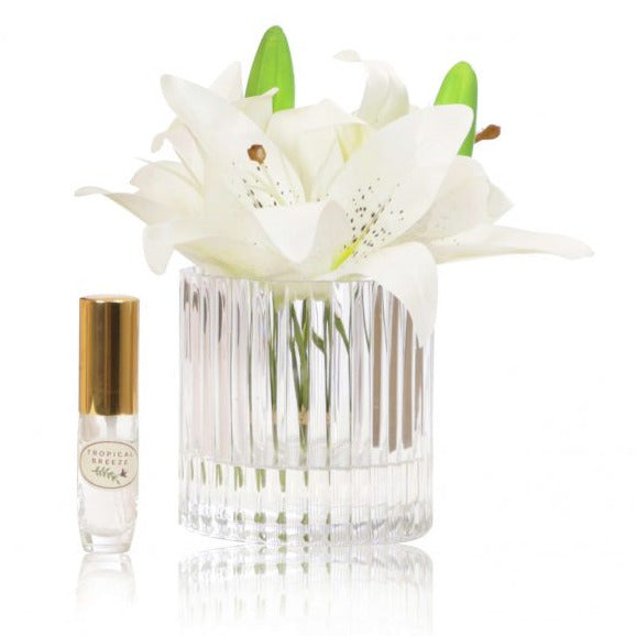 Silk lily arrangement and fragrance of lillies
